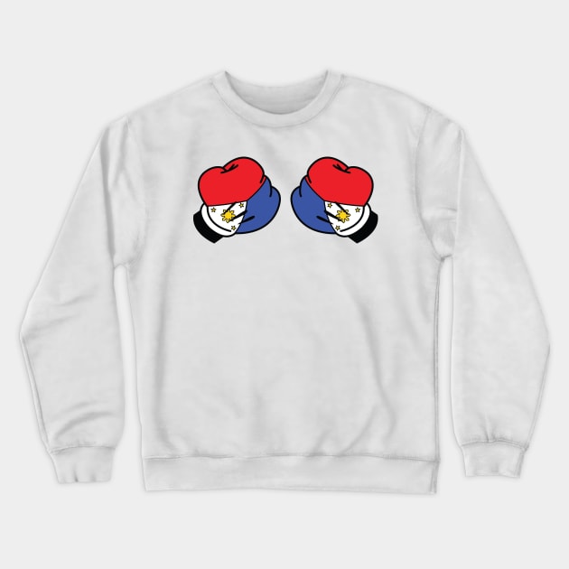 Mickey Filipino Flag Boxing Gloves by AiReal Apparel Crewneck Sweatshirt by airealapparel